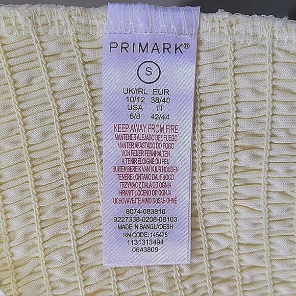 NWOT Primark yellow shirred ruffle trim crop tank - Picture 8 of 11